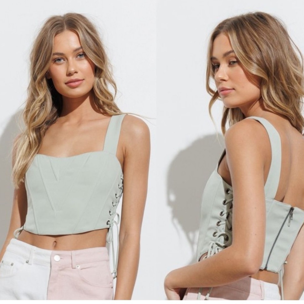 Side Tie boned bodice Corset Top Adjustable